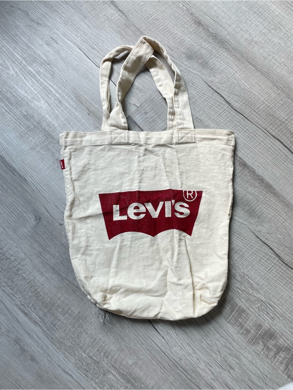 Levi's Natural Canvas Tote with Red Logo